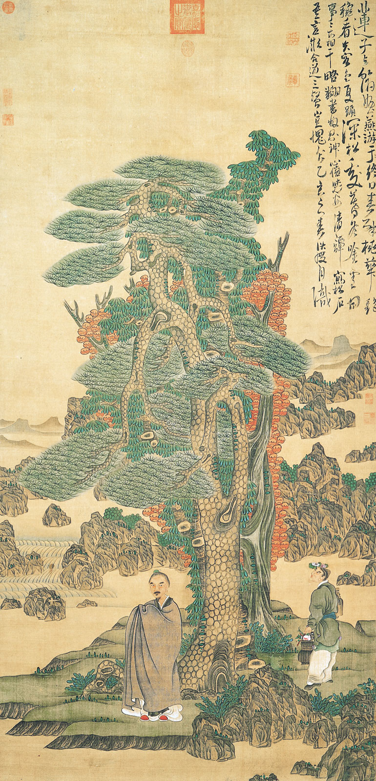陳洪綬自畫像：松下问道