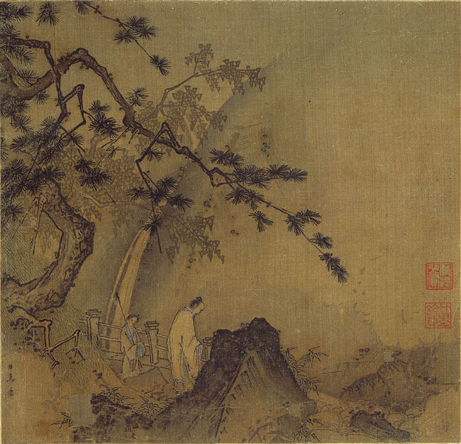 Ma Yuan - Scholar by a Waterfall
