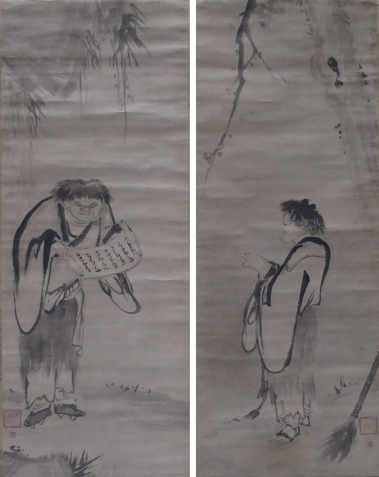 Zen Eccentrics Hanshan and Shide by Kao Ninga, 14th century