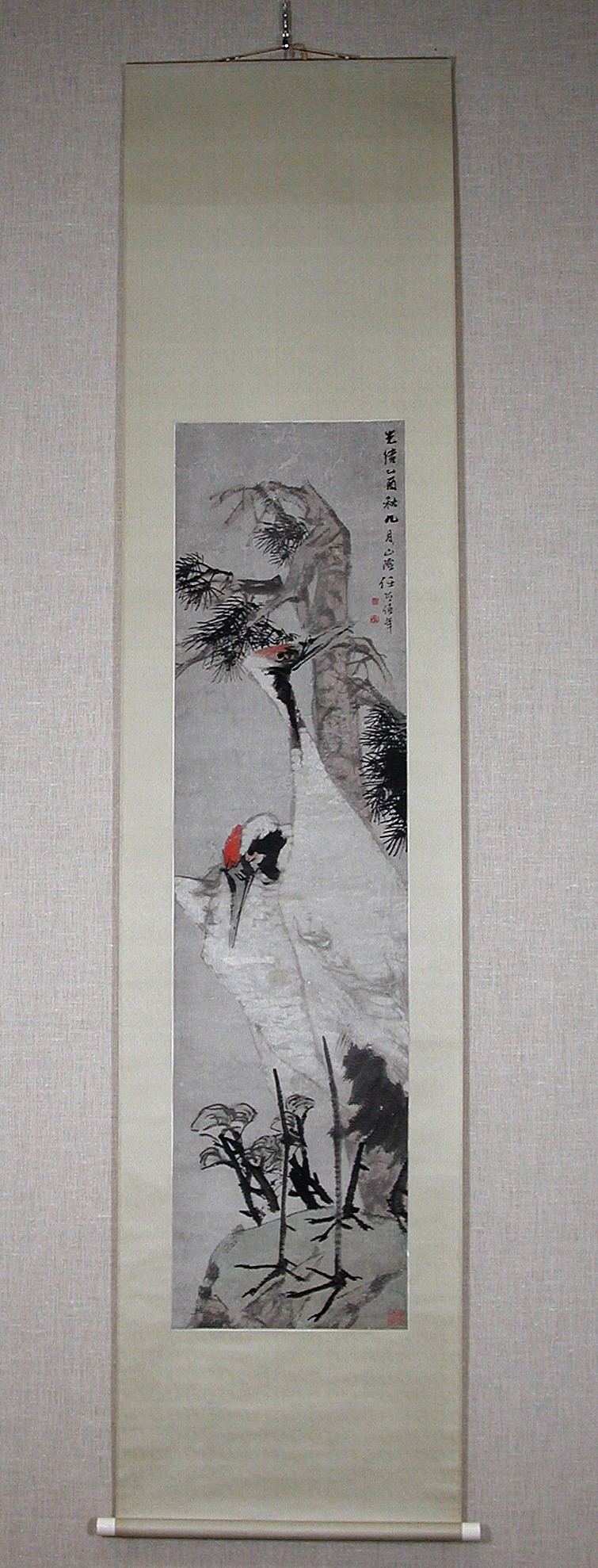 清 任頤 松鶴圖 軸-Cranes, Pine Tree, and Lichen MET 1988 324 1 mtg